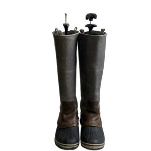 Sorel Slimpack Riding Leather Tall Rain Snow Boots Womens size 6.5